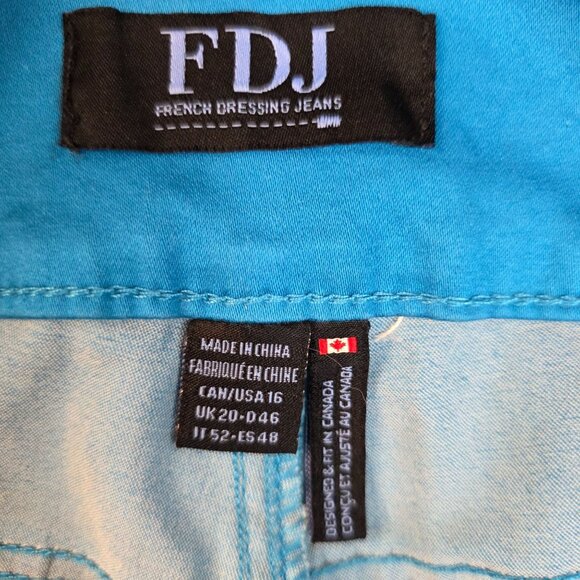 French Dressing Jeans Bermuda Shorts 18 Malibu Blue Stretch Casual Summer - Picture 5 of 8